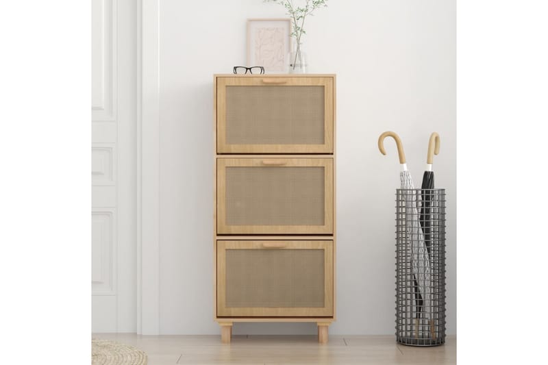 beBasic Skoskåp Brun 52x25x115 cm konstruerat trä & naturlig rotting - Förvaring - Sko- & klädförvaring - Skoförvaring