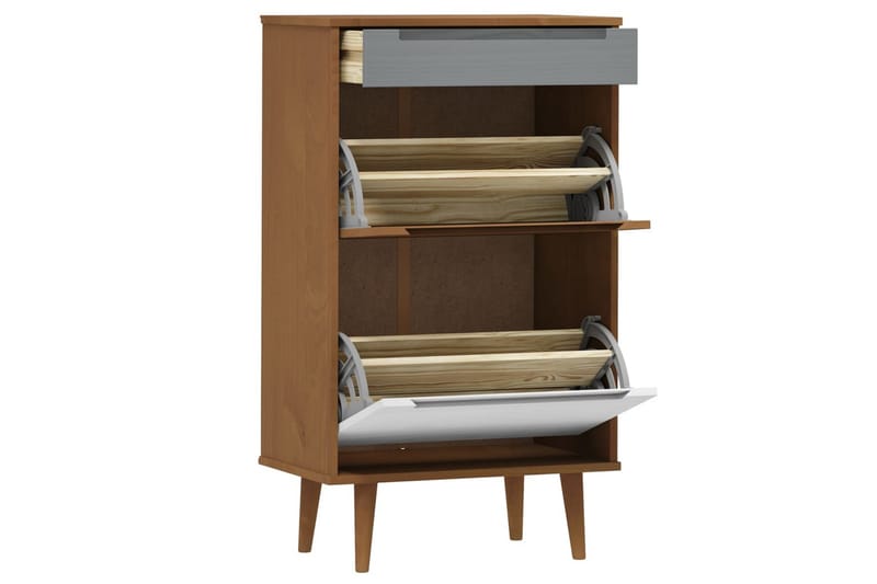 beBasic Skoskåp brun 59,5x35x103 cm massiv furu - Förvaring - Sko- & klädförvaring - Skoförvaring