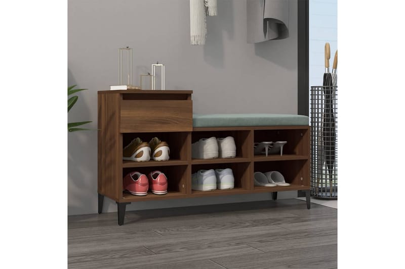 beBasic Skoskåp brun ek 102x36x60 cm konstruerat trä - Förvaring - Sko- & klädförvaring - Skoförvaring