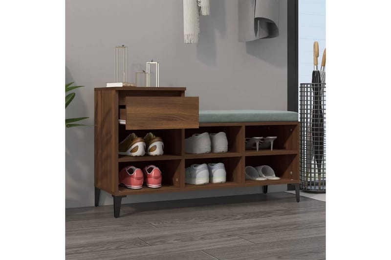 beBasic Skoskåp brun ek 102x36x60 cm konstruerat trä - Förvaring - Sko- & klädförvaring - Skoförvaring