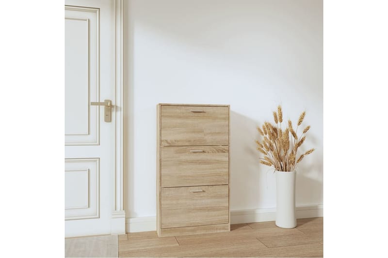 beBasic Skoskåp ek 59x17x108 cm konstruerat trä - Förvaring - Sko- & klädförvaring - Skoförvaring