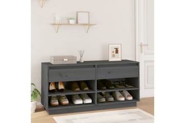 beBasic Skoskåp grå 110x34x52 cm massiv furu - Förvaring - Sko- & klädförvaring - Skoförvaring