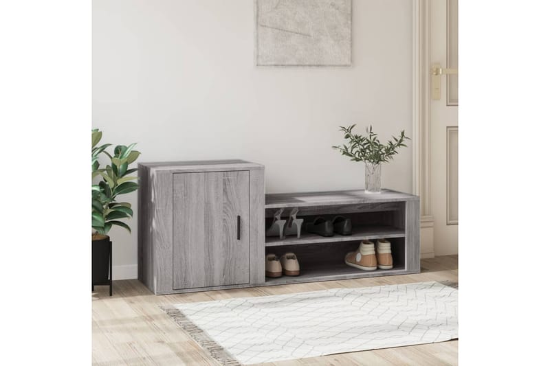 beBasic Skoskåp grå sonoma 130x35x54 cm konstruerat trä - Förvaring - Sko- & klädförvaring - Skoförvaring