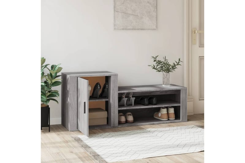 beBasic Skoskåp grå sonoma 130x35x54 cm konstruerat trä - Förvaring - Sko- & klädförvaring - Skoförvaring