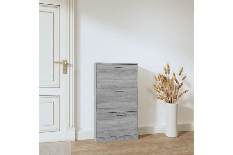 beBasic Skoskåp grå sonoma 59x17x108 cm konstruerat trä - Förvaring - Sko- & klädförvaring - Skoförvaring