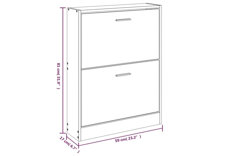 beBasic Skoskåp grå sonoma 59x17x81 cm konstruerat trä - Förvaring - Sko- & klädförvaring - Skoförvaring