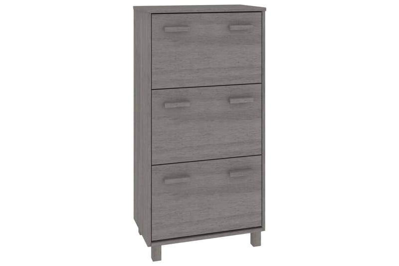beBasic Skoskåp ljusgrå 59,5x35x117 cm massiv furu - Förvaring - Sko- & klädförvaring - Skoförvaring