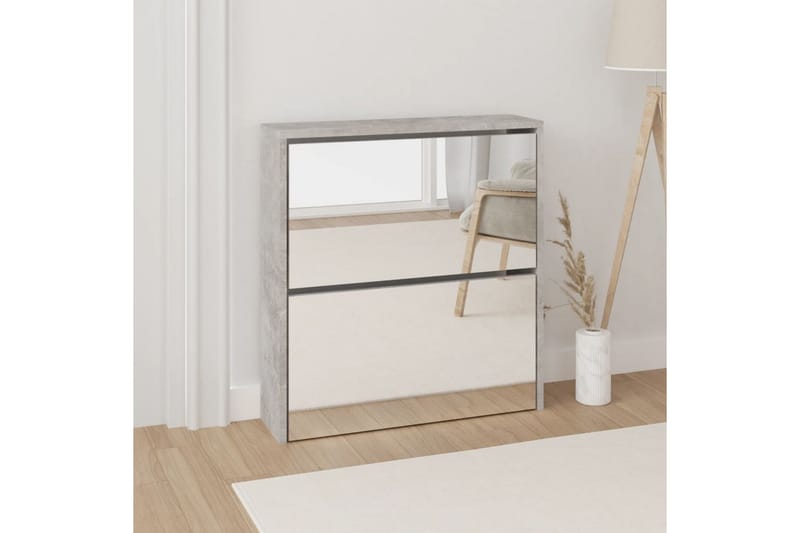 beBasic Skoskåp med 2 skåp betonggrå 63x17x67 cm - Förvaring - Sko- & klädförvaring - Skoförvaring