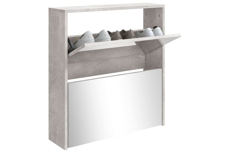 beBasic Skoskåp med 2 skåp betonggrå 63x17x67 cm - Förvaring - Sko- & klädförvaring - Skoförvaring