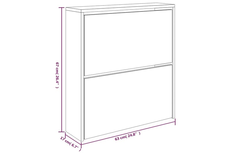 beBasic Skoskåp med 2 skåp betonggrå 63x17x67 cm - Förvaring - Sko- & klädförvaring - Skoförvaring