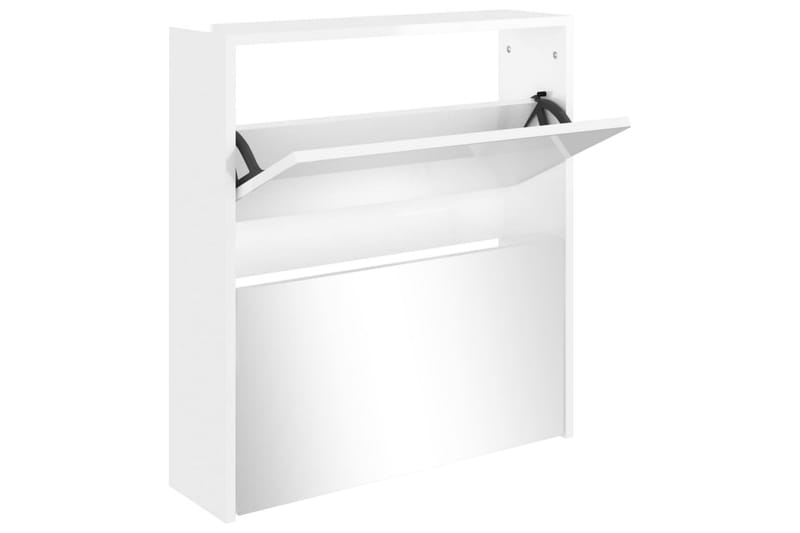 beBasic Skoskåp med 2 skåp högglans vit 63x17x67 cm - Förvaring - Sko- & klädförvaring - Skoförvaring