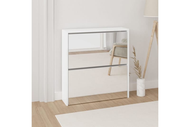 beBasic Skoskåp med 2 skåp högglans vit 63x17x67 cm - Förvaring - Sko- & klädförvaring - Skoförvaring