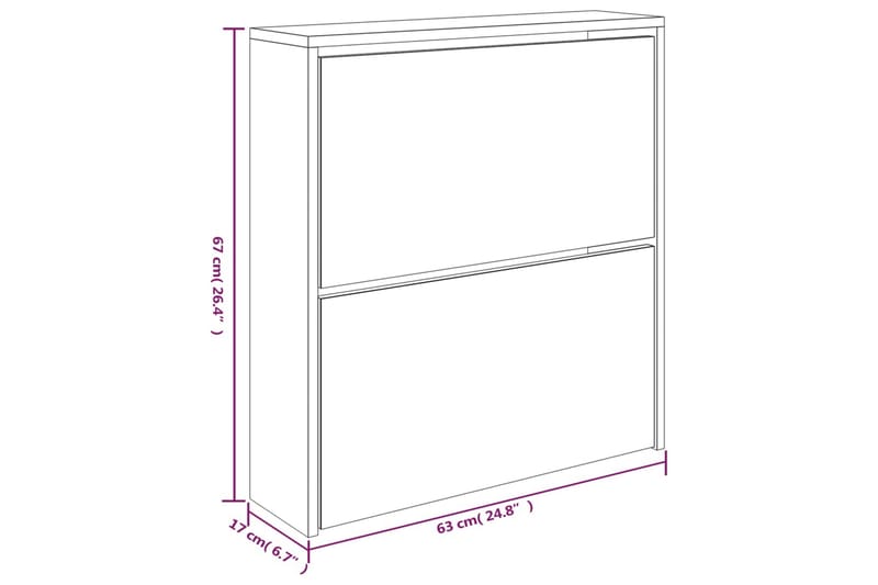beBasic Skoskåp med 2 skåp svart 63x17x67 cm - Förvaring - Sko- & klädförvaring - Skoförvaring