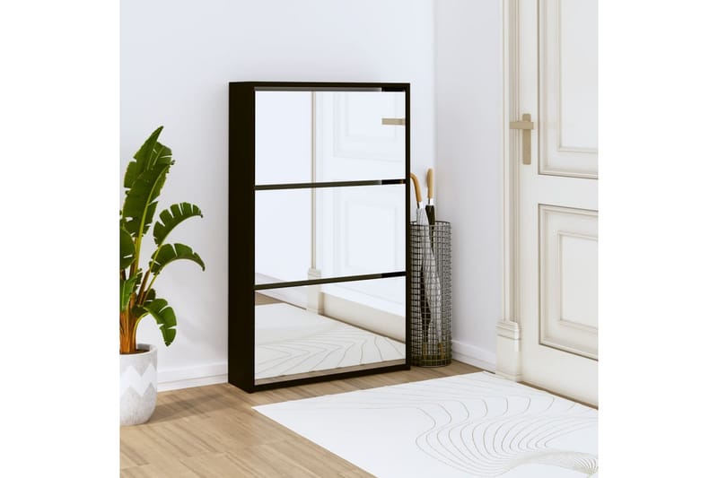 beBasic Skoskåp med 3 skåp svart 63x17x102,5 cm - Förvaring - Sko- & klädförvaring - Skoförvaring