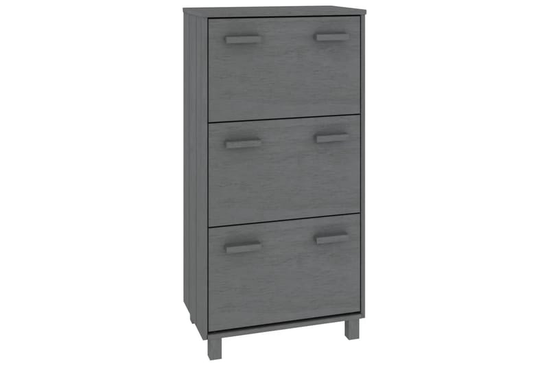 beBasic Skoskåp mörkgrå 59,5x35x117 cm massiv furu - Förvaring - Sko- & klädförvaring - Skoförvaring