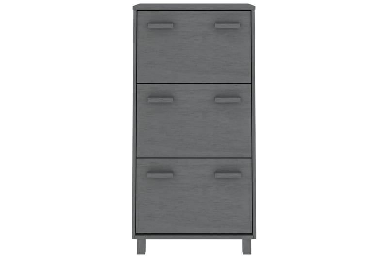 beBasic Skoskåp mörkgrå 59,5x35x117 cm massiv furu - Förvaring - Sko- & klädförvaring - Skoförvaring