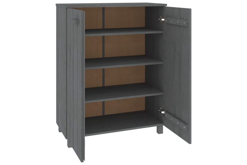 beBasic Skoskåp mörkgrå 85x40x108 cm massiv furu - Förvaring - Sko- & klädförvaring - Skoförvaring