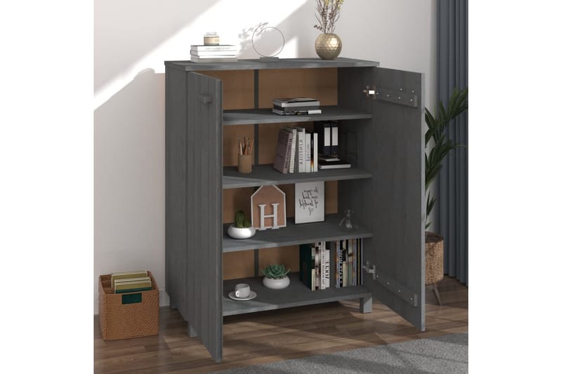 beBasic Skoskåp mörkgrå 85x40x108 cm massiv furu - Förvaring - Sko- & klädförvaring - Skoförvaring