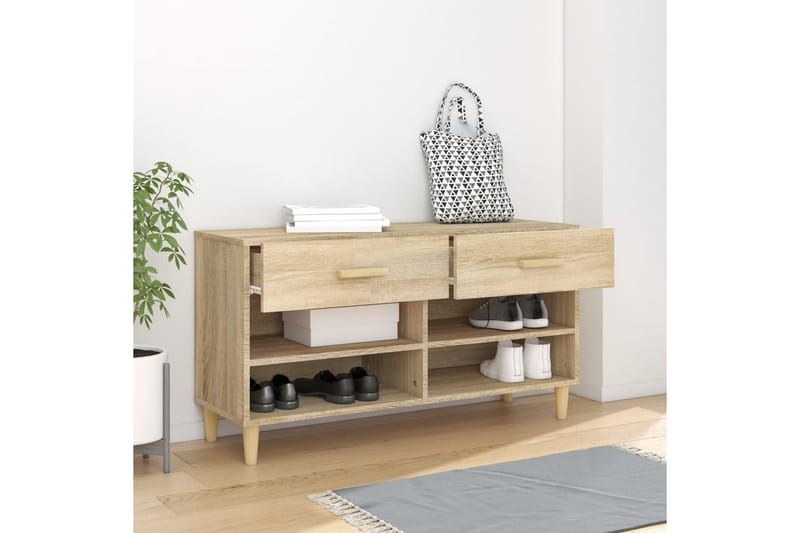 beBasic Skoskåp sonoma-ek 102x35x55 cm konstruerat trä - Förvaring - Sko- & klädförvaring - Skoförvaring