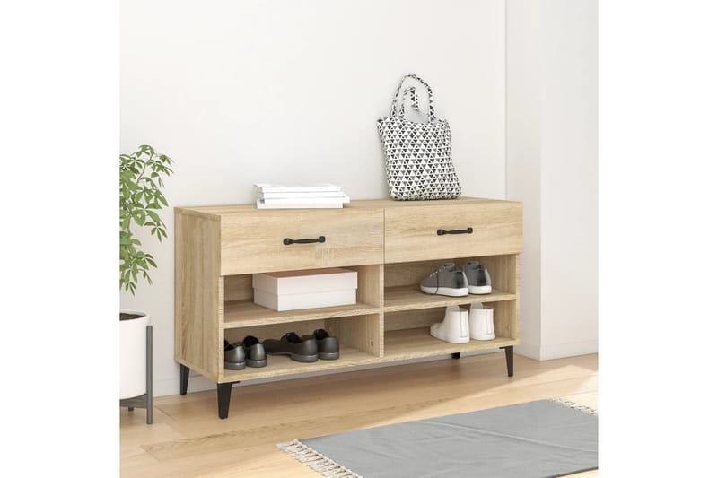 beBasic Skoskåp sonoma-ek 102x35x55 cm konstruerat trä - Förvaring - Sko- & klädförvaring - Skoförvaring