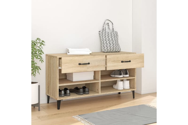 beBasic Skoskåp sonoma-ek 102x35x55 cm konstruerat trä - Förvaring - Sko- & klädförvaring - Skoförvaring