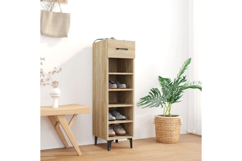 beBasic Skoskåp sonoma-ek 30x35x105 cm konstruerat trä - Förvaring - Sko- & klädförvaring - Skoförvaring