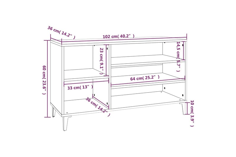 beBasic Skoskåp svart 102x36x60 cm konstruerat trä - Förvaring - Sko- & klädförvaring - Skoförvaring