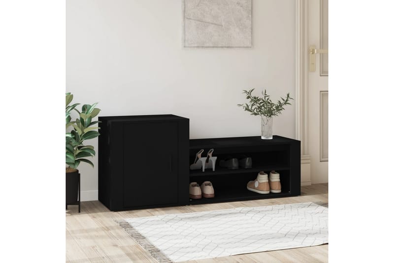 beBasic Skoskåp svart 130x35x54 cm konstruerat trä - Förvaring - Sko- & klädförvaring - Skoförvaring