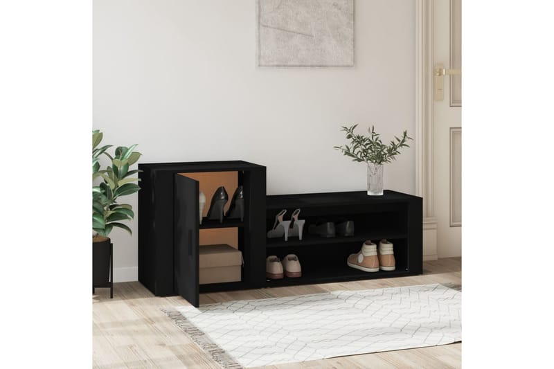 beBasic Skoskåp svart 130x35x54 cm konstruerat trä - Förvaring - Sko- & klädförvaring - Skoförvaring