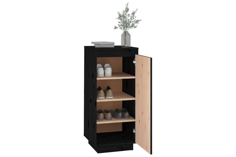 beBasic Skoskåp svart 35x35x80 cm massiv furu - Förvaring - Sko- & klädförvaring - Skoförvaring