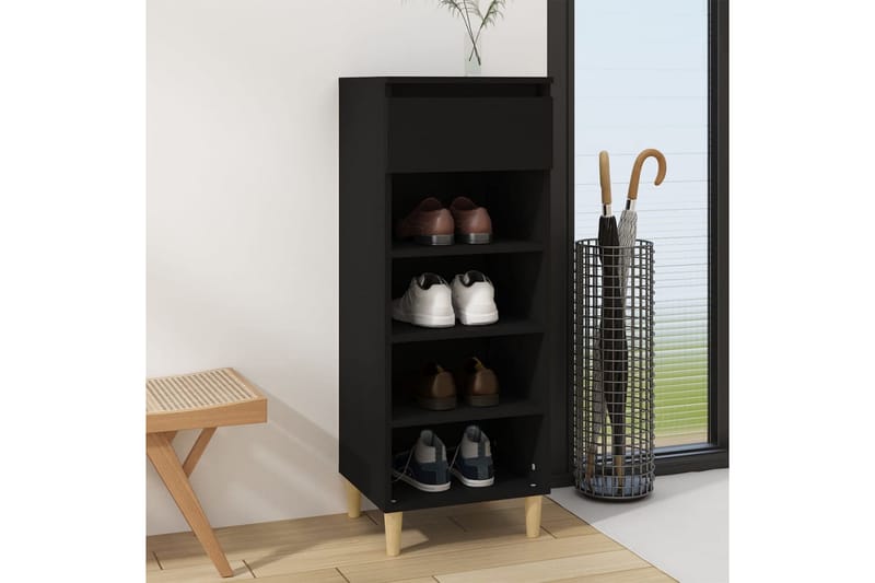 beBasic Skoskåp svart 40x36x105 cm konstruerat trä - Förvaring - Sko- & klädförvaring - Skoförvaring