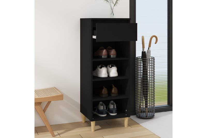 beBasic Skoskåp svart 40x36x105 cm konstruerat trä - Förvaring - Sko- & klädförvaring - Skoförvaring