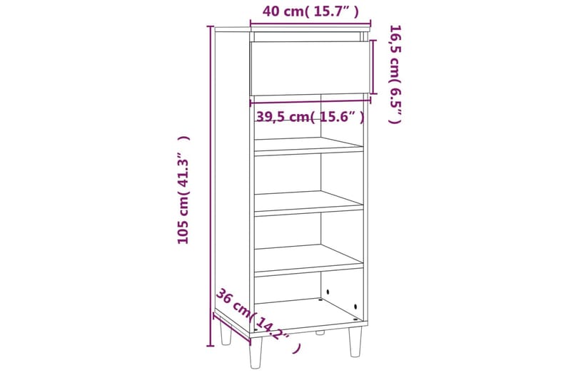 beBasic Skoskåp svart 40x36x105 cm konstruerat trä - Förvaring - Sko- & klädförvaring - Skoförvaring