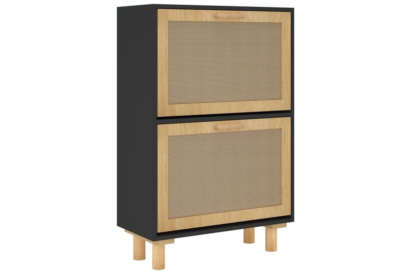 beBasic Skoskåp svart 52x25x80 cm konstruerat trä & naturlig rotting - Förvaring - Sko- & klädförvaring - Skoförvaring