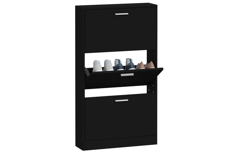 beBasic Skoskåp svart 59x17x108 cm konstruerat trä - Förvaring - Sko- & klädförvaring - Skoförvaring