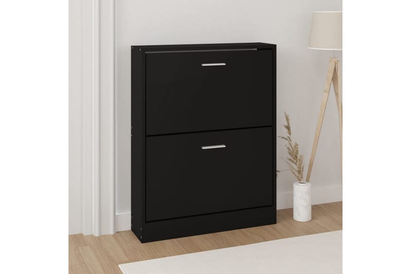 beBasic Skoskåp svart 59x17x81 cm konstruerat trä - Förvaring - Sko- & klädförvaring - Skoförvaring