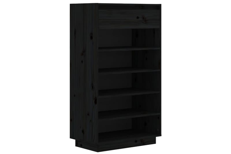 beBasic Skoskåp svart 60x34x105 cm massiv furu - Förvaring - Sko- & klädförvaring - Skoförvaring