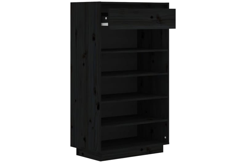 beBasic Skoskåp svart 60x34x105 cm massiv furu - Förvaring - Sko- & klädförvaring - Skoförvaring
