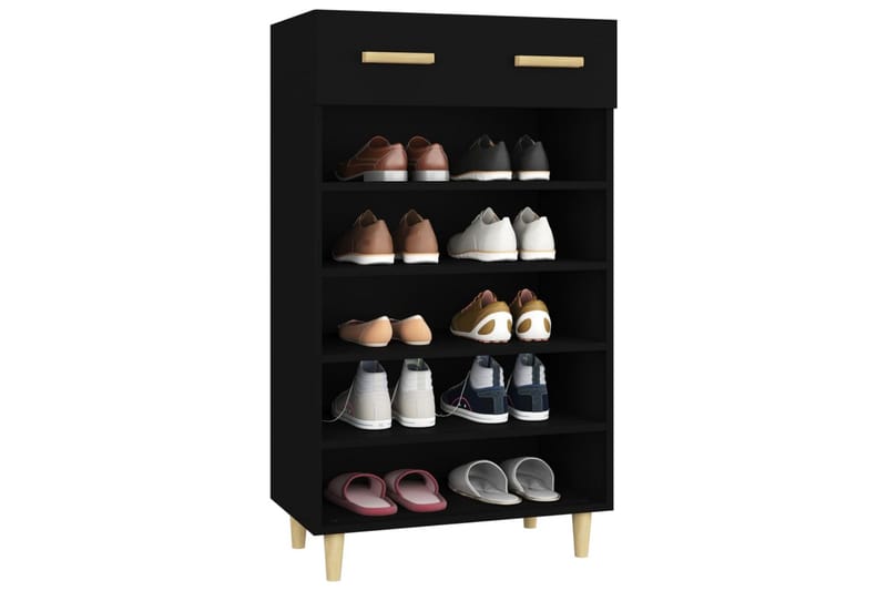 beBasic Skoskåp svart 60x35x105 cm konstruerat trä - Förvaring - Sko- & klädförvaring - Skoförvaring