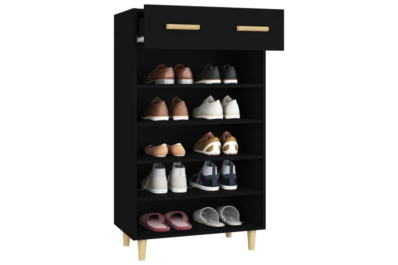 beBasic Skoskåp svart 60x35x105 cm konstruerat trä - Förvaring - Sko- & klädförvaring - Skoförvaring
