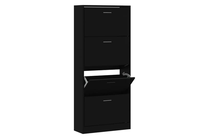 beBasic Skoskåp svart 63x24x147 cm konstruerat trä - Förvaring - Sko- & klädförvaring - Skoförvaring