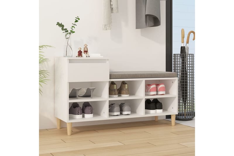 beBasic Skoskåp vit 102x36x60 cm konstruerat trä - Förvaring - Sko- & klädförvaring - Skoförvaring