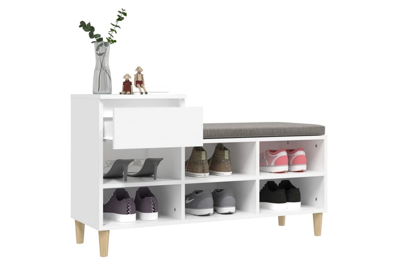 beBasic Skoskåp vit 102x36x60 cm konstruerat trä - Förvaring - Sko- & klädförvaring - Skoförvaring