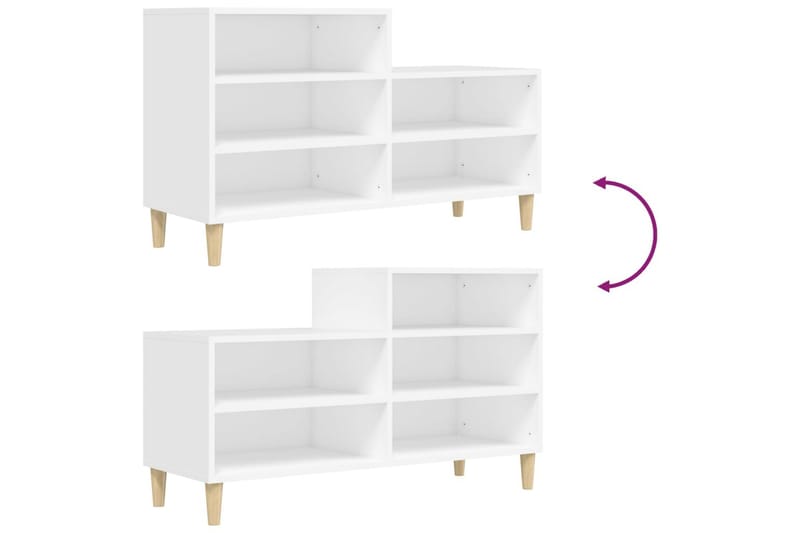 beBasic Skoskåp vit 102x36x60 cm konstruerat trä - Förvaring - Sko- & klädförvaring - Skoförvaring