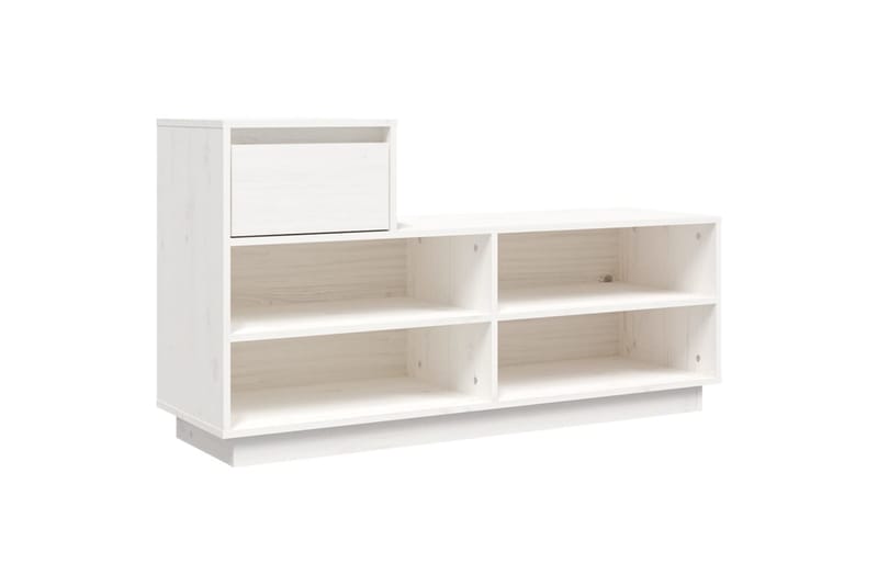 beBasic Skoskåp vit 110x34x61 cm massiv furu - Skoförvaring - Skoskåp