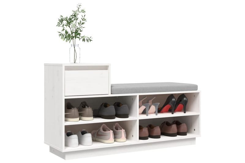 beBasic Skoskåp vit 110x34x61 cm massiv furu - Förvaring - Sko- & klädförvaring - Skoförvaring
