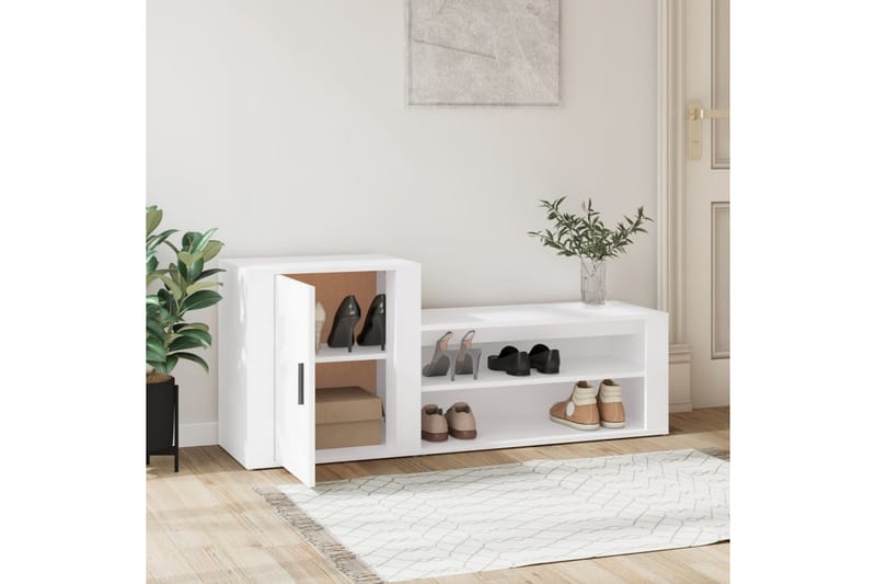 beBasic Skoskåp vit 130x35x54 cm konstruerat trä - Förvaring - Sko- & klädförvaring - Skoförvaring