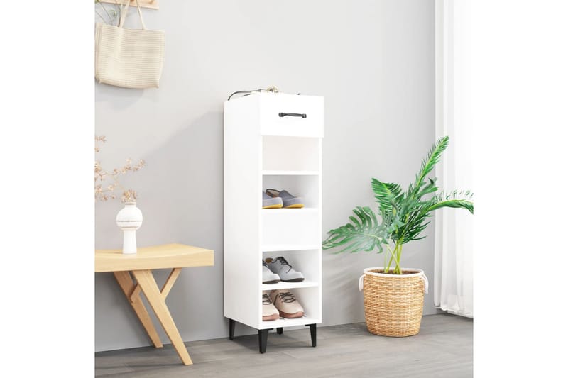 beBasic Skoskåp vit 30x35x105 cm konstruerat trä - Förvaring - Sko- & klädförvaring - Skoförvaring