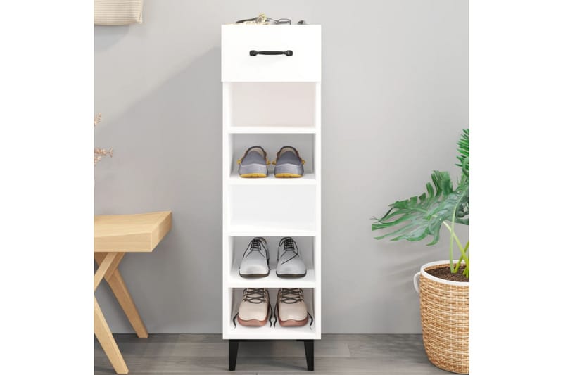 beBasic Skoskåp vit 30x35x105 cm konstruerat trä - Förvaring - Sko- & klädförvaring - Skoförvaring