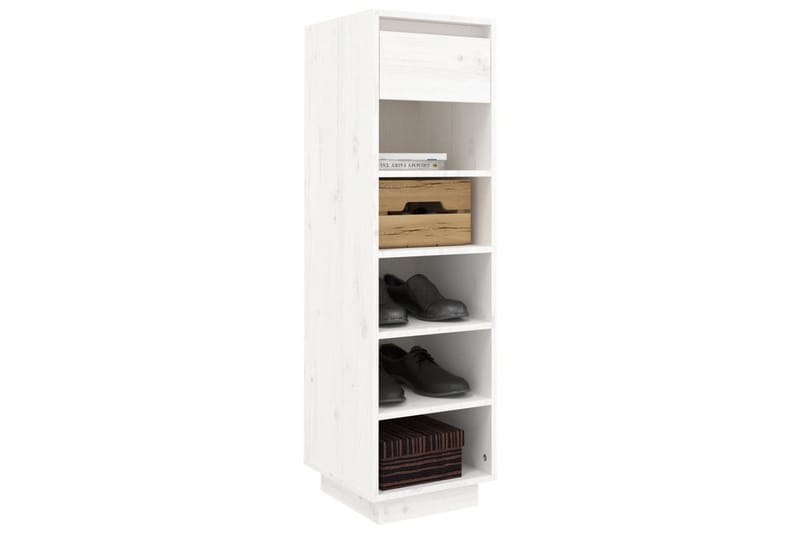 beBasic Skoskåp vit 34x30x105 cm massiv furu - Förvaring - Sko- & klädförvaring - Skoförvaring